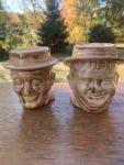 Vintage Stan & Ollie - Laurel & Hardy Comedy Duo - Face Mugs, Duncan Ceramics