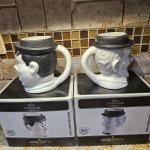 Laurel and Hardy Mugs White & Black set of 2 Collectible Express Designs