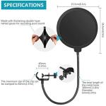 Dual Layer Pop Filter for Blue Yeti Microphones