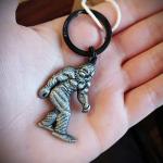 Sasquatch Pewter Keychain for Bigfoot Fans