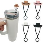 Cute Cowboy Hat Silicone Straw Covers for Stanley Cups