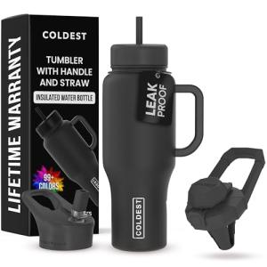 Leak-Proof Insulated Tumbler with Handle - 36 oz