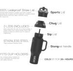 Leak-Proof Insulated Tumbler with Handle - 36 oz