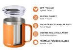 Insulated Coffee Mug with Handle - 14 oz Orange