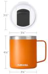 Insulated Coffee Mug with Handle - 14 oz Orange