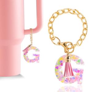 Cute Pink Initial Charm for Stanley Cup