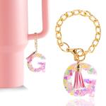Cute Pink Initial Charm for Stanley Cup