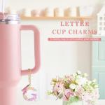 Cute Pink Initial Charm for Stanley Cup