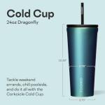 Corkcicle Insulated Tumbler with Straw - Dragonfly