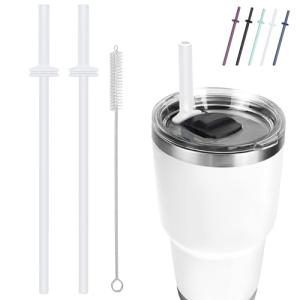 Reusable Silicone Straws for Yeti Tumbler, 2 Pack