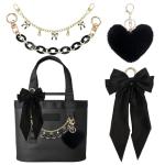 Yeti Tote Bag Charm Set with Bow and Fluff