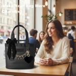 Yeti Tote Bag Charm Set with Bow and Fluff