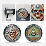 Skull & Eye Design Freemason Wisdom Coin