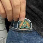 Skull & Eye Design Freemason Wisdom Coin