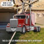 Custom 2D Flat Trucker Keychain - Perfect Gift