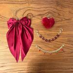 Yeti Tote Bag Charm Set with Bow and Fluffy Ball