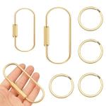 Heavy Duty Brass Keychain Carabiner Clip Set