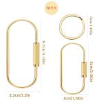 Heavy Duty Brass Keychain Carabiner Clip Set