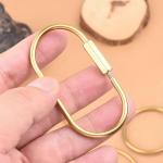 Heavy Duty Brass Keychain Carabiner Clip Set
