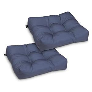 Water-Resistant Outdoor Seat Cushions, Navy, 2 Pack