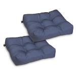 Water-Resistant Outdoor Seat Cushions, Navy, 2 Pack