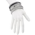 Yeti Women's Braided Mesh Bangle Set - Silver/Black
