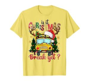 Christmas Break School Bus Tree Lights Pajama T-Shirt