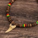 YANCHUN Black Beaded Puka Shell Necklace for Men