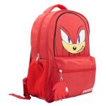 AI ACCESSORY INNOVATIONS Sonic The Hedgehog Backpack for Boys & Girls, Knuckles 16 Inch Schoolbag with 3D Features, Durable School Bag for Kids, Red