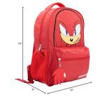 AI ACCESSORY INNOVATIONS Sonic The Hedgehog Backpack for Boys & Girls, Knuckles 16 Inch Schoolbag with 3D Features, Durable School Bag for Kids, Red