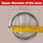 2 Replacement Lids for Stainless Steel Tumbler Travel Cup - Fits OF Inner diameter 3.7 to 3.74 INCH Yeti Rambler and others (Transparent) (30 OZ)