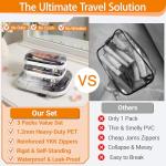 3 Pack Clear Waterproof Zipper Storage Cases