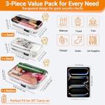 3 Pack Clear Waterproof Zipper Storage Cases