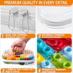 3 Pack Clear Waterproof Zipper Storage Cases