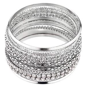 Yeti Pave Chain Link Mesh Bangle Set