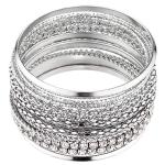 Yeti Pave Chain Link Mesh Bangle Set