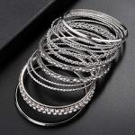 Yeti Pave Chain Link Mesh Bangle Set