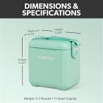 Seafoam 11 Qt Tag-Along Picnic Cooler