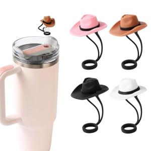 Cute Cowboy Hat Silicone Straw Covers for Stanley Cups