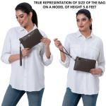 Yeti Leather Wristlet Wallet for Women - Brown