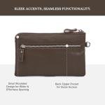 Yeti Leather Wristlet Wallet for Women - Brown