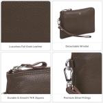 Yeti Leather Wristlet Wallet for Women - Brown