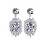 Emerald Moissanite Drop Earrings in 14K Gold