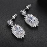 Emerald Moissanite Drop Earrings in 14K Gold