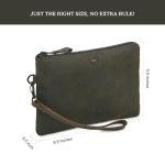 Women's Genuine Leather Wallet with Wrist Strap, Brown