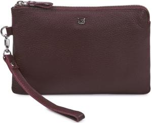 Burgundy Nappa Leather Wristlet Wallet for Women