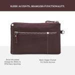 Burgundy Nappa Leather Wristlet Wallet for Women