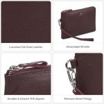 Burgundy Nappa Leather Wristlet Wallet for Women