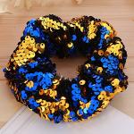 Yeti-inspired Blue Sequin Hair Scrunchies - 2 Pack