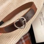 Retro Brown Faux Leather Heart Buckle Headband